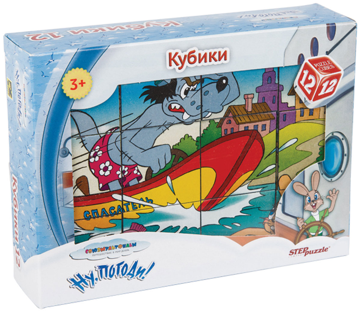 Step Puzzle Кубики Ну, погоди!87343 Step Puzzle Кубики Ну, погоди!87343С помощью кубиков Step Puzzle Ну, погоди! ребенок сможет собрать целых шесть красочных картинок с любимыми героями мультсериала Ну, погоди!. Наборы из 12 кубиков - для тех, кто освоил навык сборки картинки из 9 кубиков. Заложенный дидактический принцип От простого к сложному позволит ребёнку поверить свои силы. А герои популярных мультфильмов сделают кубики любимой игрушкой. Игра с кубиками развивает зрительное восприятие, наблюдательность, мелкую моторику рук и произвольные движения. Ребенок научится складывать целостный образ из частей, определять недостающие детали изображения. Это прекрасный комплект для развлечения и времяпрепровождения с пользой для малыша.