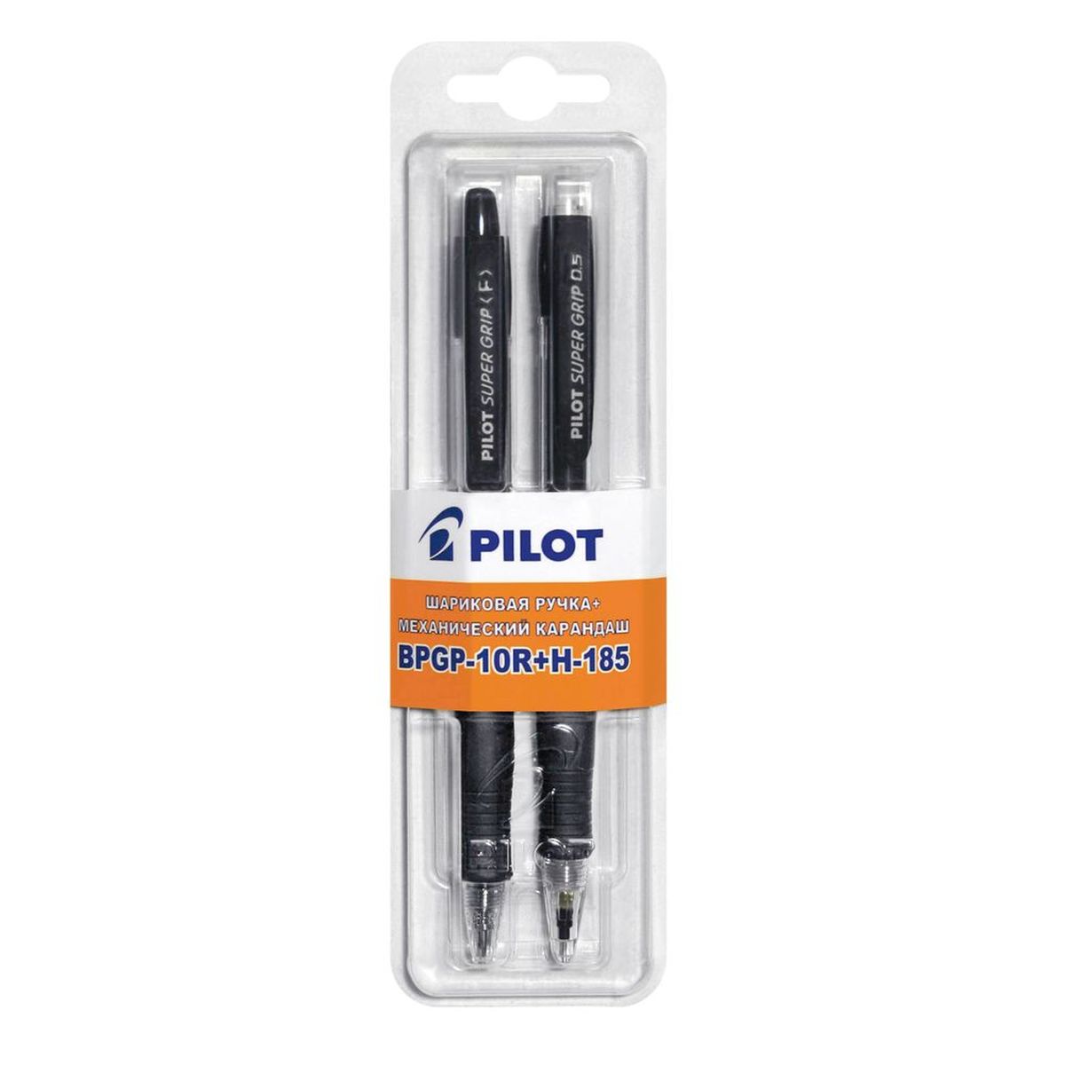 Pilot Набор для письма BPGP-10R H-185 цвет черныйB-GP10+H185BB Pilot Набор для письма BPGP-10R H-185 цвет черныйB-GP10+H185BBНабор для письма Pilot BPGP-10R + H-185R - незаменимый предмет на любом рабочем столе. Набор включает в себя шариковую ручку и механический карандаш. Автоматическая шариковая ручка с чернилами на масляной основе имеет резиновый упор для пальцев, что обеспечивает комфорт и удобство при письме, так как позволяет пальцам принять естественное положение. Стержень имеет шарик из карбида вольфрама диаметром 0,7 мм, ширина линии - 0,32 мм. Механический карандаш выполнен из пластика и оснащен резиновым упором для пальцев, имеет убирающуюся металлическую цангу. Диаметр грифеля - 0,5 мм. Сверху имеется встроенный ластик.