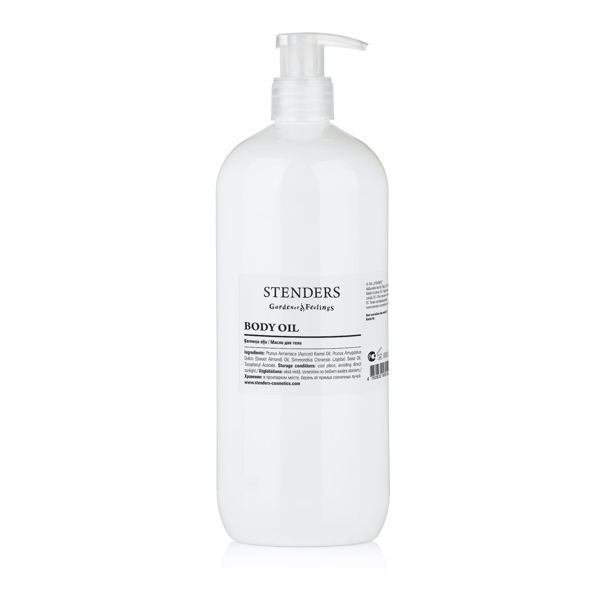 Stenders СПА-микс масел для тела 1 лBESPA_07_1 Stenders СПА-микс масел для тела 1 лBESPA_07_1Питательное масло для тела созданное из смеси масел абрикоса, сладкого миндаля и жожоба для ежедневного интенсивного ухода за телом. Масло не содержит: парабенов, силиконов, PEG, синтетических красителей и синтетических ароматизаторов.