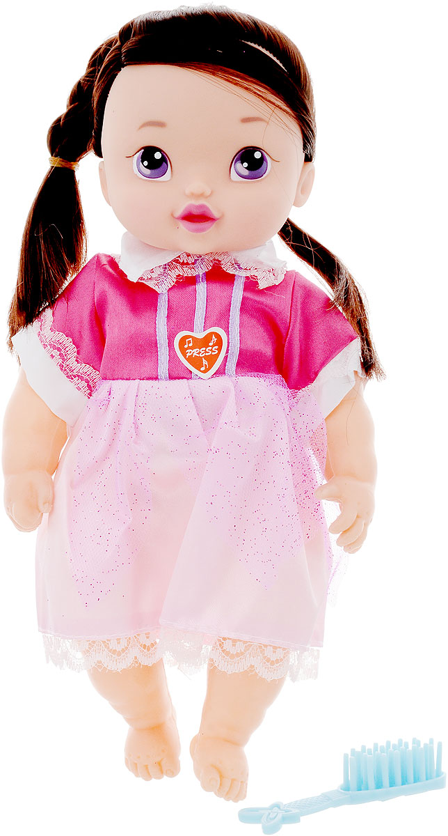 Shantou Кукла озвученная My Baby брюнеткаM755-H30018 Shantou Кукла озвученная My Baby брюнеткаM755-H30018Это симпатичная малышка, которая может стать отличной компанией для маленькой принцессы. Миловидное лицо, большие глаза и курносый носик вызывают только нежные чувства. В комплекте идет аксессуар, который можно использовать в играх с любимой куклой. С длинными волосами малышки можно делать различные прически.