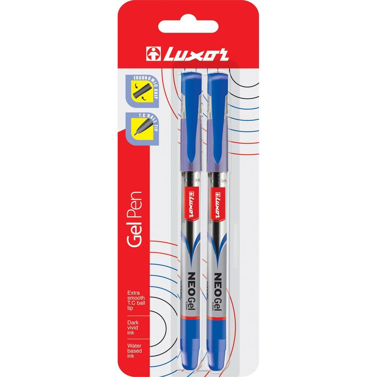 Luxor Набор гелевых ручек Rio Gel Pen цвет синий 0.3 мм 2 шт7822/2BC Luxor Набор гелевых ручек Rio Gel Pen цвет синий 0.3 мм 2 шт7822/2BCРучка гелевая Neo Gel Pen, 0.3мм, 2шт., син, блистер