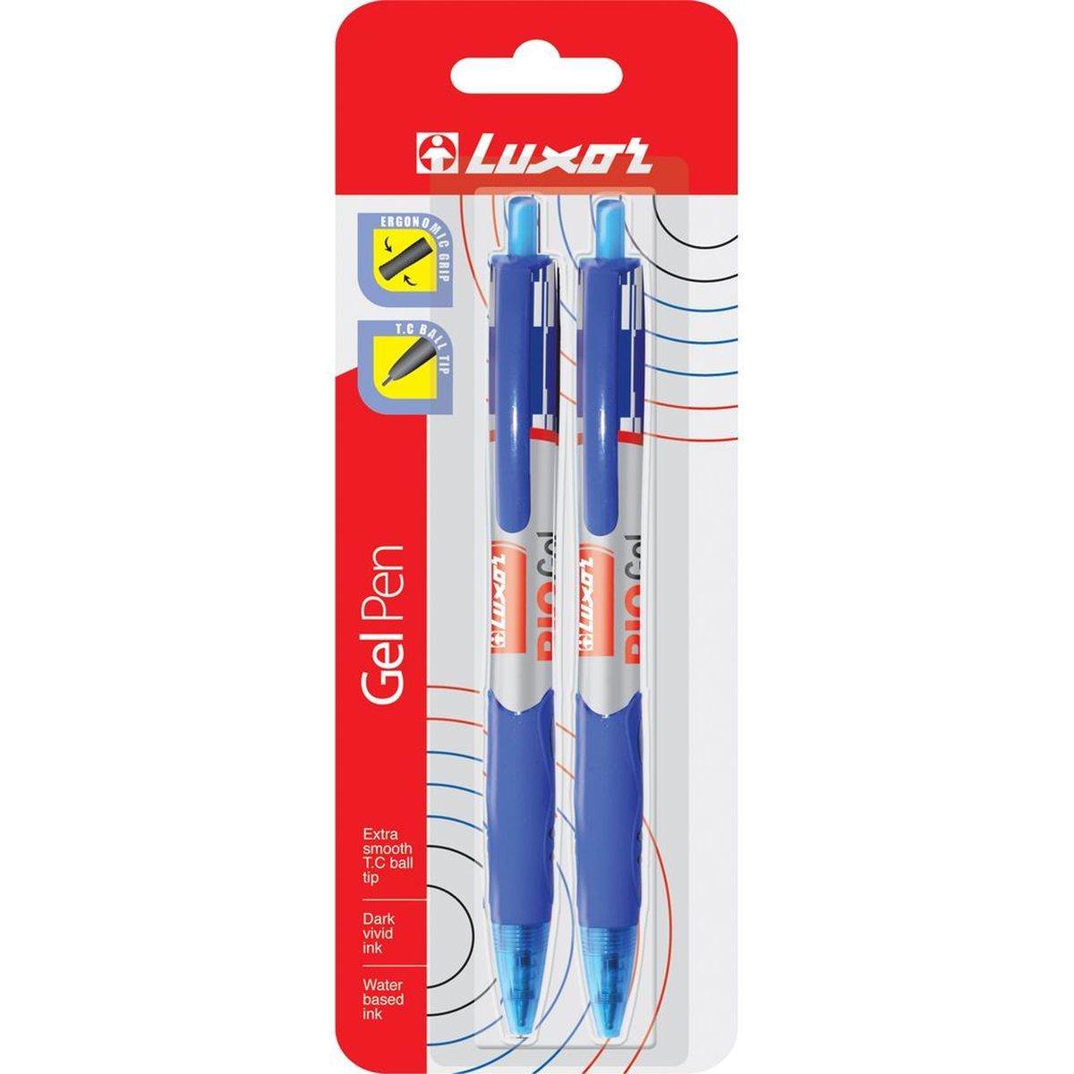 Luxor Набор гелевых ручек Rio Gel Pen цвет синий 0.5 мм 2 шт7812/2BC Luxor Набор гелевых ручек Rio Gel Pen цвет синий 0.5 мм 2 шт7812/2BCРучка гелевая Rio Gel Pen, 0.5 мм, 2шт., син, блистер