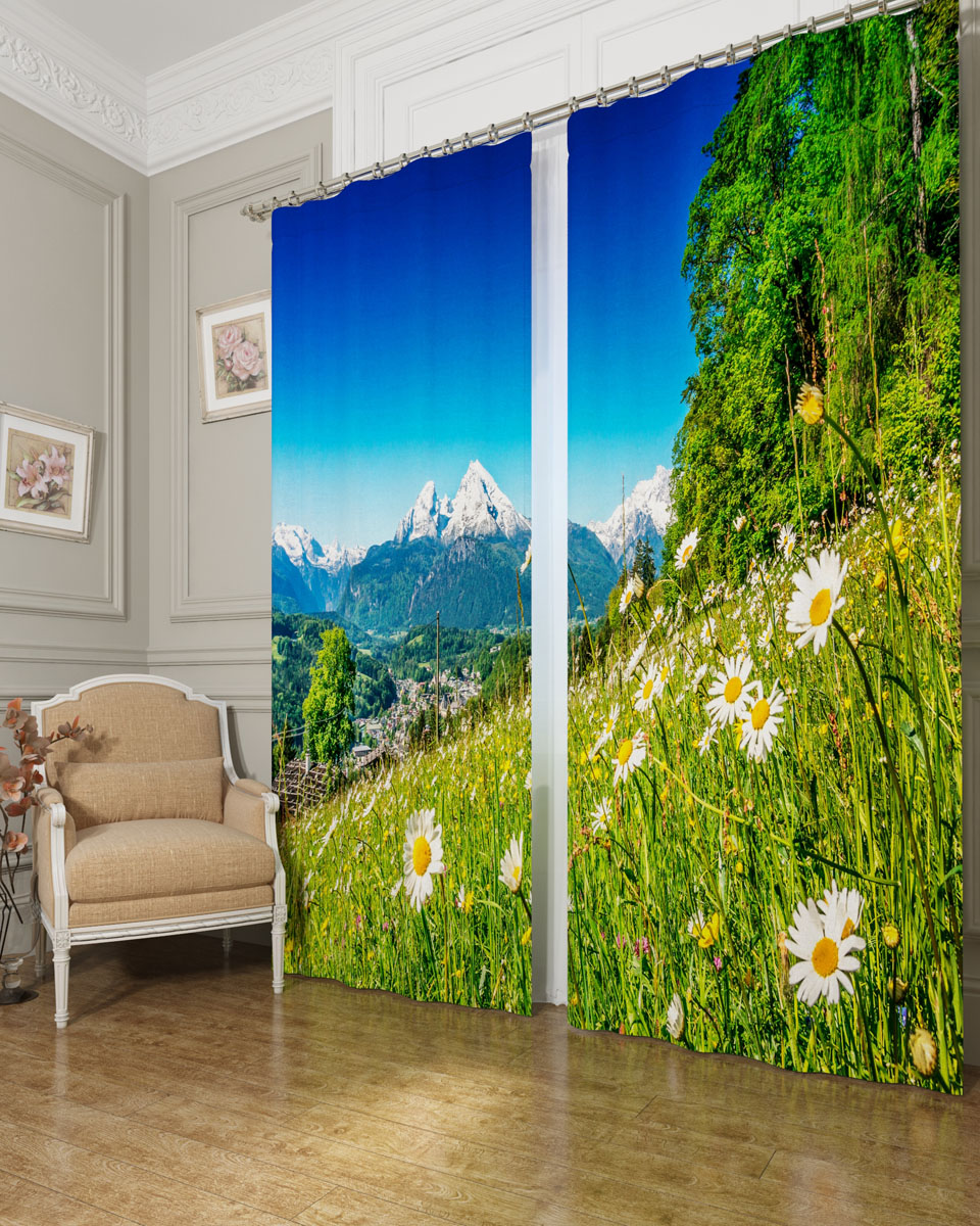 Комплект фотоштор Сирень Альпийские травы, на ленте, 290 х 260 см03416-ФШ-БЛ-001 Комплект фотоштор Сирень Альпийские травы, на ленте, 290 х 260 см03416-ФШ-БЛ-001Фотошторы Сирень из ткани блекаут в жаркие дни дадут прохладу в комнате, а в холодные зимние дни сохранят тепло. Это трехслойная светонепроницаема трехслйная ткань — 100% полиэстер, по структуре напоминает плотный хлопок, очень мягкий,с небольшим сероватым оттенком из-за черной нити, входящей в состав ткани. Блекаут не требует особого ухода, хорошо драпируется. Пропускает солнечные лучи не более 5%. Яркая и чёткая картинка перенесенная на наши шторы будет радовать Вас каждый день. Крепление на карниз при помощи шторной ленты на крючки. В комплекте: Портьера: 2 шт. Размер (ШхВ): 145 см х 260 см. Рекомендации по уходу: стирка при 30 градусах гладить при температуре до 110 градусов Изображение на мониторе может немного отличаться от реального.