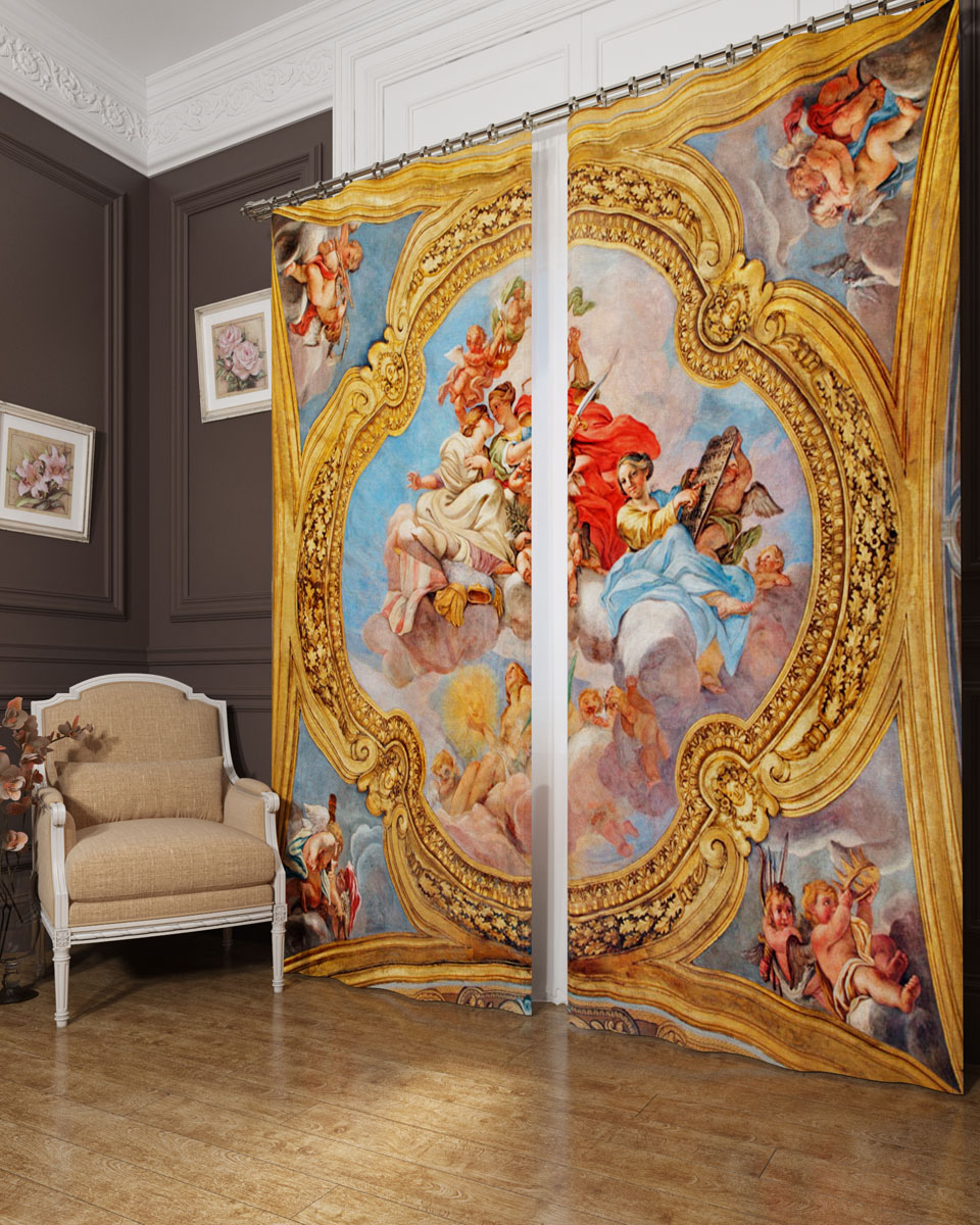 Комплект фотоштор Сирень Фреска в храме Италии, на ленте, высота 260 см03495-ФШ-БЛ-001 Комплект фотоштор Сирень Фреска в храме Италии, на ленте, высота 260 см03495-ФШ-БЛ-001Фотошторы Сирень Фреска в храме Италии, выполненные из блэкаута, отлично дополнят украшение любого интерьера. Блэкаут - это трехслойная светонепроницаемая ткань - 100% полиэстер, по структуре напоминает плотный хлопок, очень мягкий,с небольшим сероватым оттенком из-за черной нити, входящей в состав ткани. Блэкаут не требует особого ухода, хорошо драпируется. Пропускает солнечные лучи не более 5%. Крепление на карниз при помощи шторной ленты на крючки. В комплекте 2 шторы. Ширина одного полотна: 145 см. Высота штор: 260 см. Рекомендации по уходу: стирка при 30 градусах, гладить при температуре до 110 градусов. Изображение на мониторе может немного отличаться от реального.