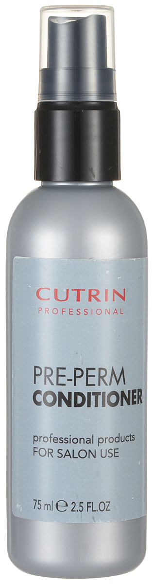 Cutrin Спрей-кондиционер для подготовки волос к химической завивке Pre-Perm Conditioner, 75 мл54105 Cutrin Спрей-кондиционер для подготовки волос к химической завивке Pre-Perm Conditioner, 75 мл54105Эксклюзивное салонное средство подготавливает волосы к процедуре химической завивки, облегчает накрутку, обеспечивает более стойкий и равномерный результат. Выравнивает структуру пористых волос. Защищает волосы во время химического процесса за счет содержания комплекса ухаживающих ингредиентов на основе пшеничного протеина, бетаина и глицерина. Подходит для всех типов волос. Совместим со всеми видами перманентов Cutrin.