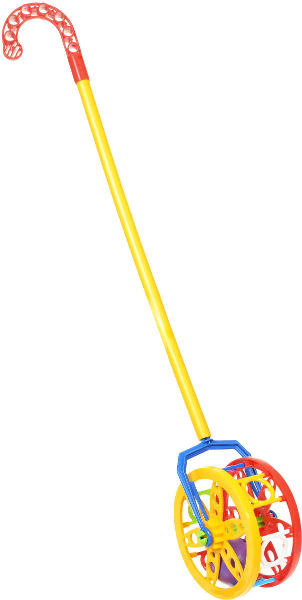 Karolina Toys Игрушка-каталка Колесо40-0032 Karolina Toys Игрушка-каталка Колесо40-0032Забавная игрушка-каталка Karolina Toys Колесо станет любимой игрушкой вашего малыша. Каталка представляет собой пластиковый барабан, к которому крепится ручка-держатель. Внутри барабана находится шарик, который перекатывается при вращении игрушки. Вращение барабана сопровождается треском благодаря двухсторонней трещотке. Порадуйте своего ребенка таким замечательным подарком!