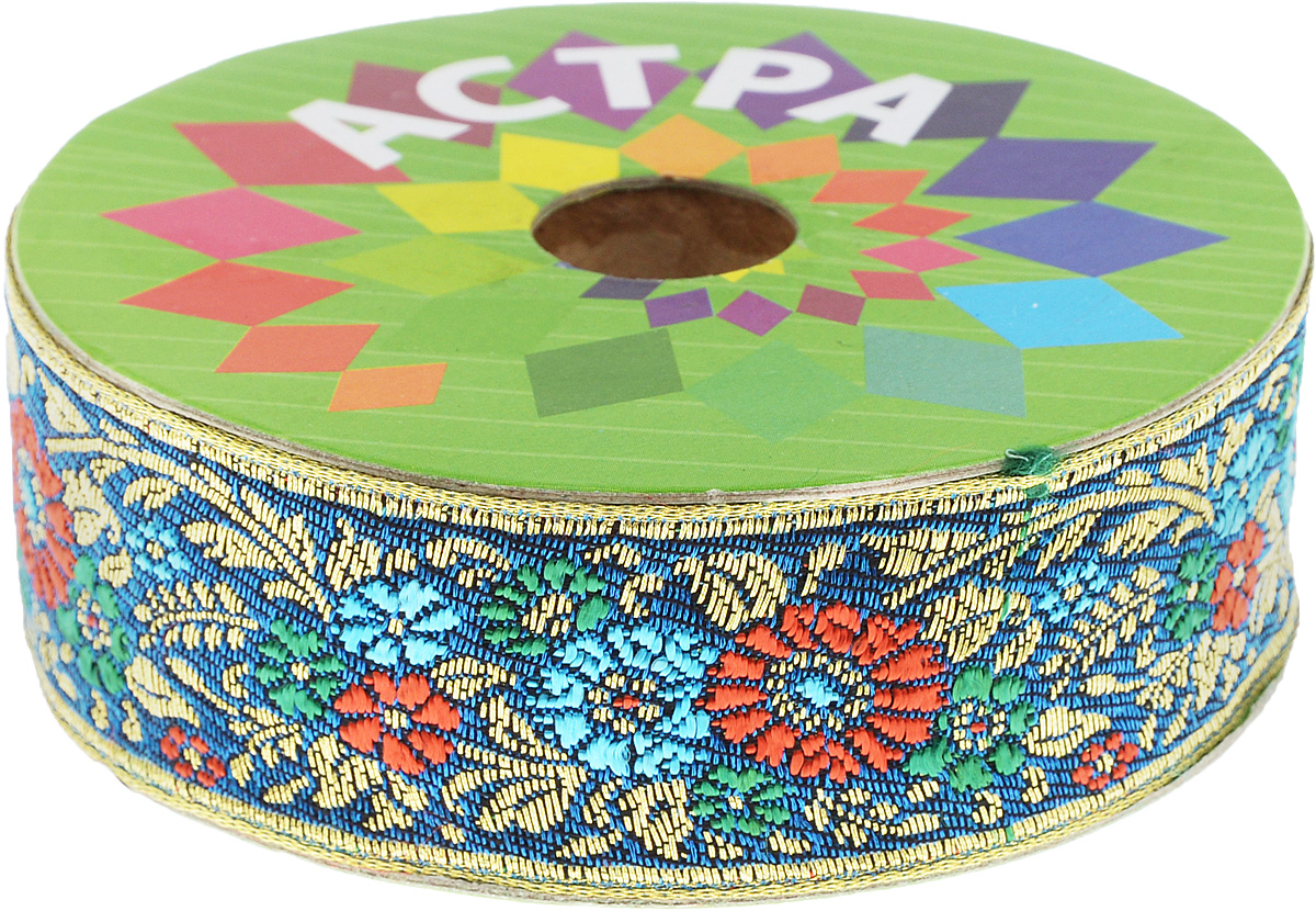 Тесьма декоративная Астра, цвет: синий, голубой (С9), ширина 3 см, длина 9 м. 77034397703439_С9 Тесьма декоративная Астра, цвет: синий, голубой (С9), ширина 3 см, длина 9 м. 77034397703439_С9Декоративная тесьма Астра выполнена из текстиля и оформлена оригинальным орнаментом. Такая тесьма идеально подойдет для оформления различных творческих работ таких, как скрапбукинг, аппликация, декор коробок и открыток и многое другое. Тесьма наивысшего качества и практична в использовании. Она станет незаменимым элементом в создании рукотворного шедевра. Ширина: 3 см. Длина: 9 м.