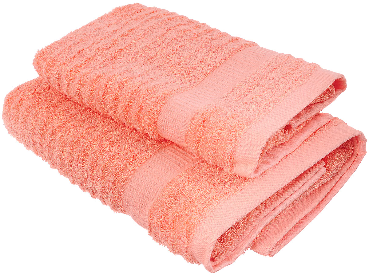 Набор хлопковых полотенец Home Textile, цвет: коралловый, 2 штLX-OZ16 Набор хлопковых полотенец Home Textile, цвет: коралловый, 2 штLX-OZ16Набор Home Textile состоит из двух полотенец разного размера, выполненных из качественной натуральной махры (100% хлопок). Полотенца имеют ворс различной длины, что создает рельефную текстуру и классический бордюр. Мягкие и уютные, они прекрасно впитывают влагу и легко стираются. Кроме того, хлопковые полотенца отличаются высокой износоустойчивостью и долгим сроком службы. Такой набор полотенец подарит массу положительных эмоций и приятных ощущений.
