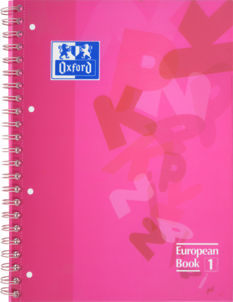 Oxford Тетрадь European Book 80 листов в клетку цвет розовый893027_розовый Oxford Тетрадь European Book 80 листов в клетку цвет розовый893027_розовыйКрасивая и практичная тетрадь Oxford European Book отлично подойдет для офиса и учебы. Тетрадь формата А4 состоит из 80 белых листов в цветной рамке и с четкой яркой линовкой в клетку. Обложка тетради выполнена из плотного полупрозрачного полипропилена и оформлена изображением английских букв. Двойная спираль надежно удерживает листы. Также тетрадь имеет скругленные углы и пластиковый разделитель на два блока.