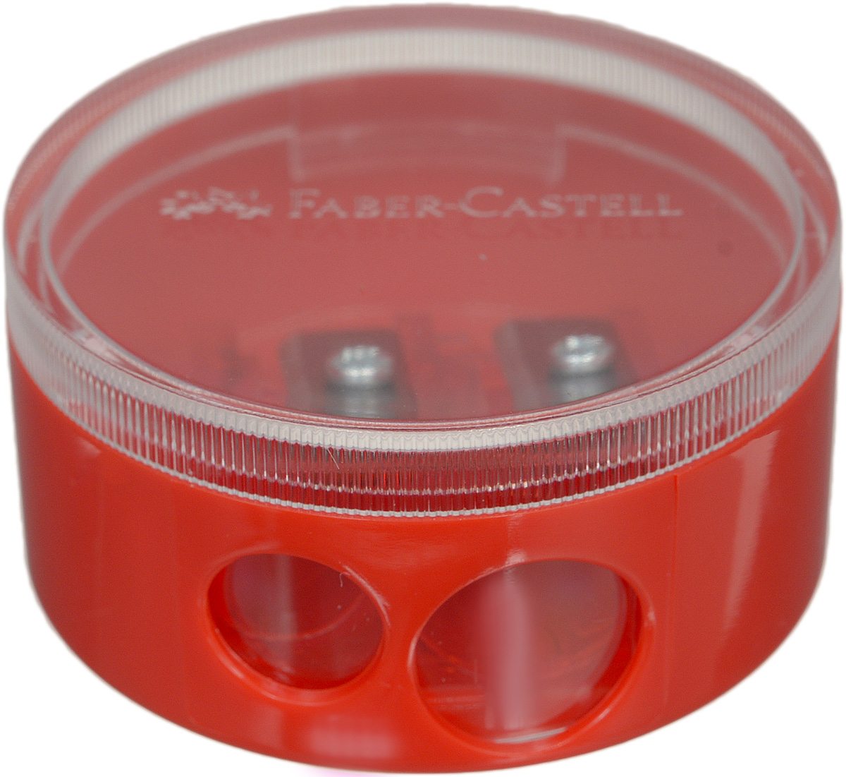 Faber-Castell Точилка двойная цвет красный185418_красный Faber-Castell Точилка двойная цвет красный185418_красныйТочилка с двумя отверстиями Faber-Castell предназначена для затачивания всех типов карандашей. Благодаря прозрачной крышке можно определить уровень заполнения и вовремя произвести очистку. Острые стальные лезвия обеспечивают высококачественную и точную заточку деревянных карандашей.