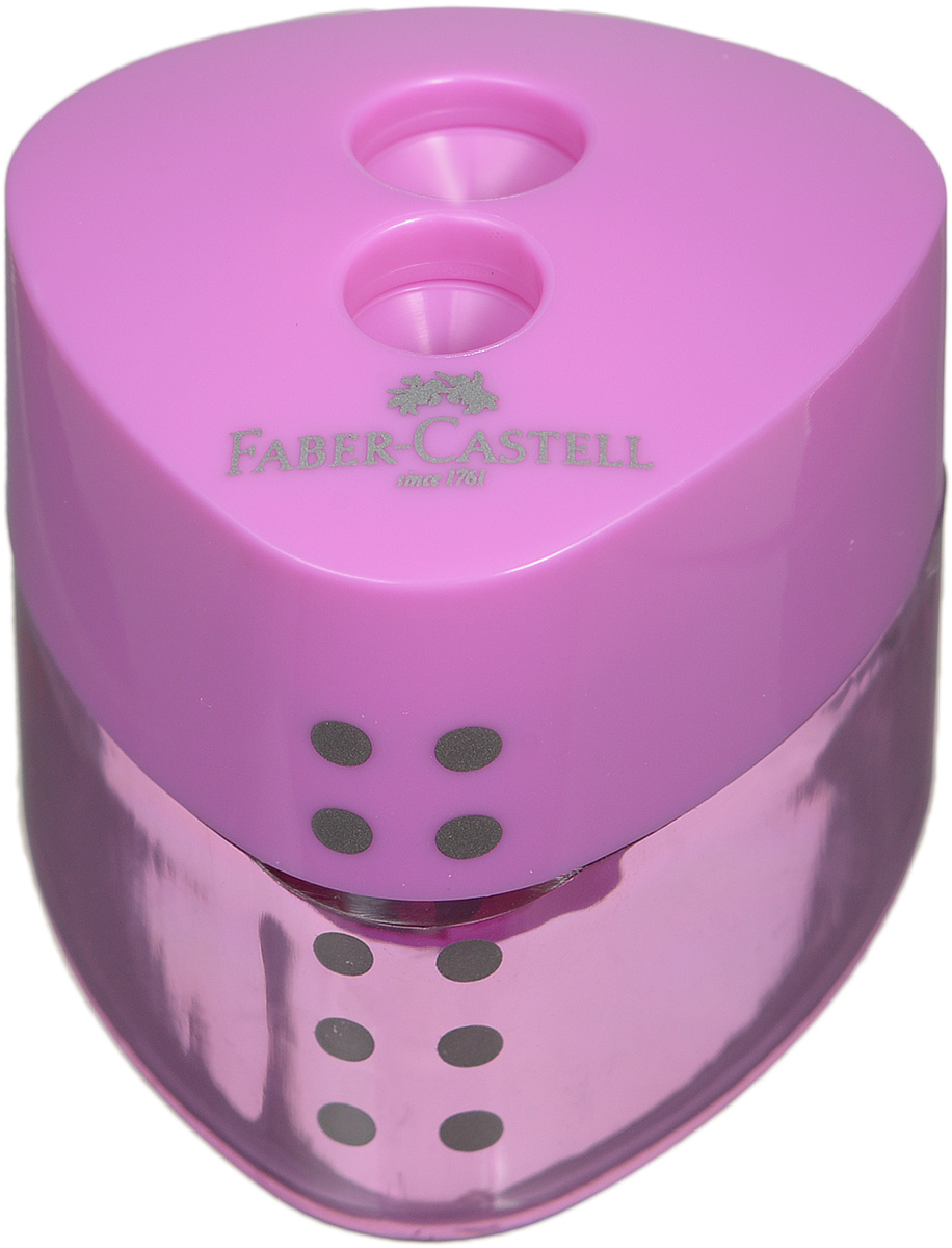 Faber-Castell Точилка Grip цвет сиреневый183102_сиреневый Faber-Castell Точилка Grip цвет сиреневый183102_сиреневыйТочилка с автоматическим закрытием Faber-Castell Grip предназначена для затачивания разных типов карандашей. Прозрачный контейнер позволяет визуально определить уровень заполнения и вовремя произвести очистку. Острые стальные лезвия на двух отделениях обеспечивают высококачественную и точную заточку карандашей.