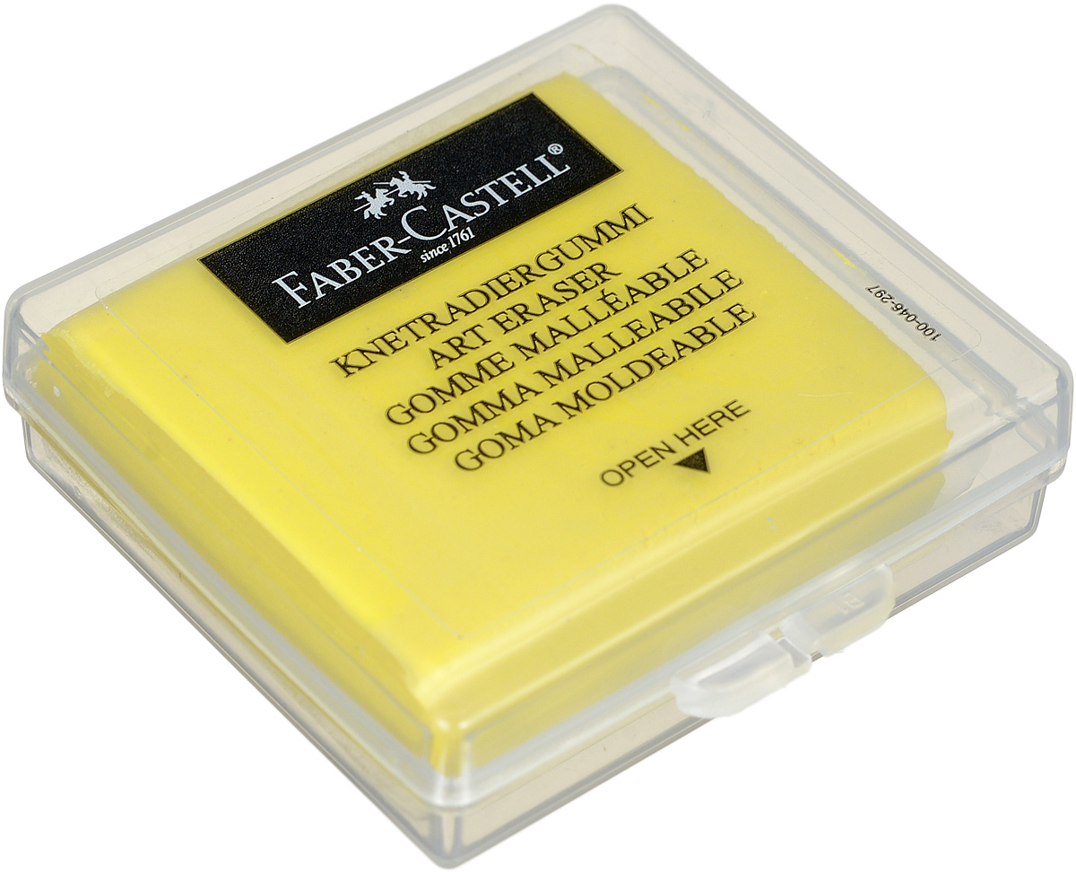 Faber-Castell Художественный ластик цвет желтый127321_желтый Faber-Castell Художественный ластик цвет желтый127321_желтыйЛастик Faber-Castell пригодится любому художнику. Аккуратный ластик не оставляет грязных разводов. Кроме того, он будет долго служить для коррекции и осветления рисунков, созданных мягкими карандашами, углем или пастелью. После загрязнения ластика необходимо промять его и снова придать форму.