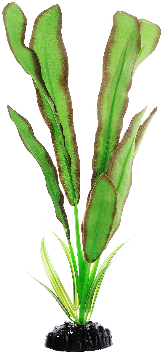 Растение для аквариума Barbus "Эхинодорус Бартхи", шелковое, цвет: зеленый, коричневый, высота 30 см