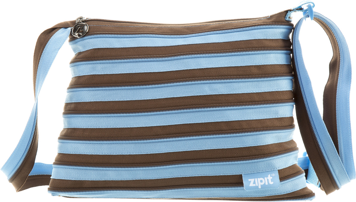 Zipit Сумка Medium Shoulder Bag цвет голубой коричневыйZBD-15 Zipit Сумка Medium Shoulder Bag цвет голубой коричневыйZBD-15СДЕЛАН ИЗ ОДНОЙ ДЛИННОЙ МОЛНИИ! - Конструктивные особенности - одна длинная молния, которая может быть полностью растегнута! Стильная необычная сумка порадует девочек и девушек! Регулируемая лямка через плечо, различные расцветки - каждый выберет для себя то, что хочется! Выделиться из толпы и украсить ваш день поможет сумка zipit.