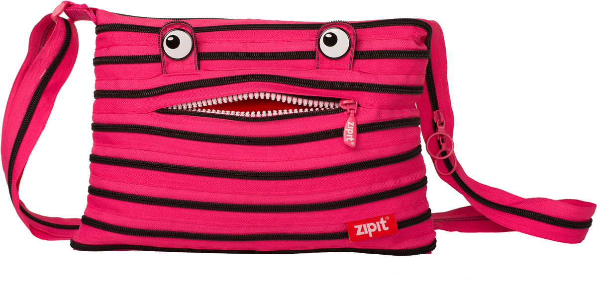 Zipit Сумка Monster Shoulder Bag цвет розовый черныйZBDM-3 Zipit Сумка Monster Shoulder Bag цвет розовый черныйZBDM-3СДЕЛАН ИЗ ОДНОЙ ДЛИННОЙ МОЛНИИ! - Конструктивные особенности - одна длинная молния, которая может быть полностью растегнута! Стильная необычная сумка порадует девочек и девушек! Регулируемая лямка через плечо, различные расцветки - каждый выберет для себя то, что хочется! Выделиться из толпы и украсить ваш день поможет сумка zipit.