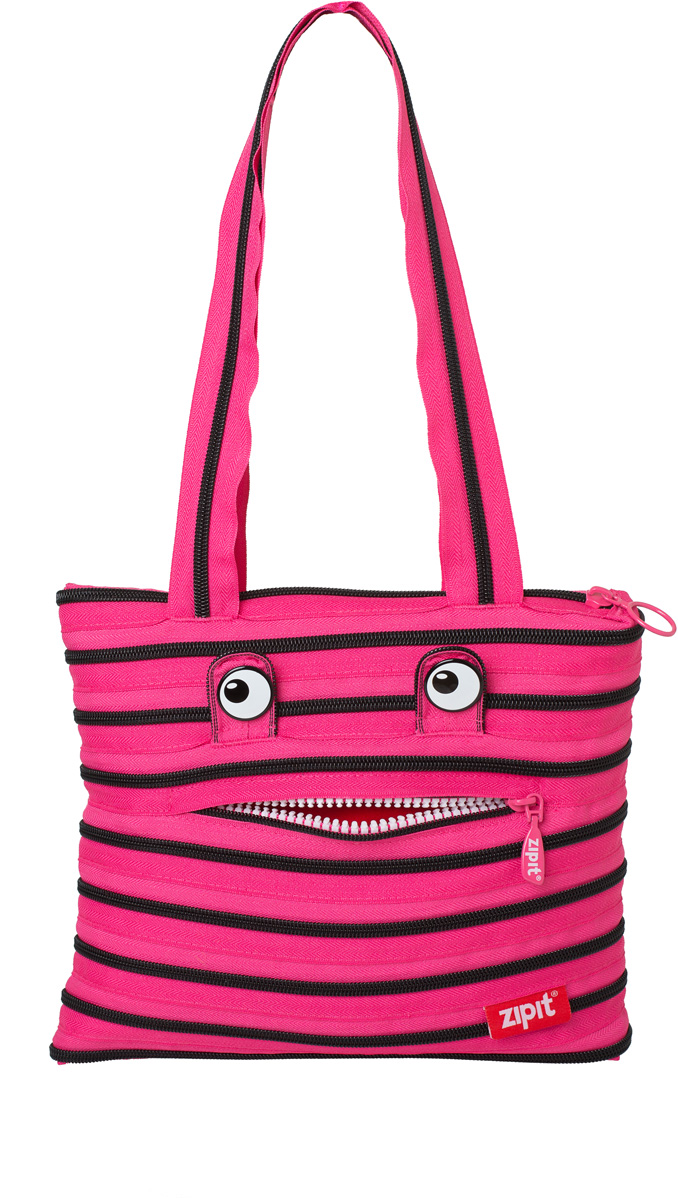 Zipit Сумка Monster Tote Beach Bag цвет розовый черныйZBZM-2 Zipit Сумка Monster Tote Beach Bag цвет розовый черныйZBZM-2СДЕЛАН ИЗ ОДНОЙ ДЛИННОЙ МОЛНИИ! - Конструктивные особенности - одна длинная молния, которая может быть полностью растегнута! Стильная необычная сумка порадует девочек и девушек! Регулируемая лямка через плечо, различные расцветки - каждый выберет для себя то, что хочется! Выделиться из толпы и украсить ваш день поможет сумка zipit.