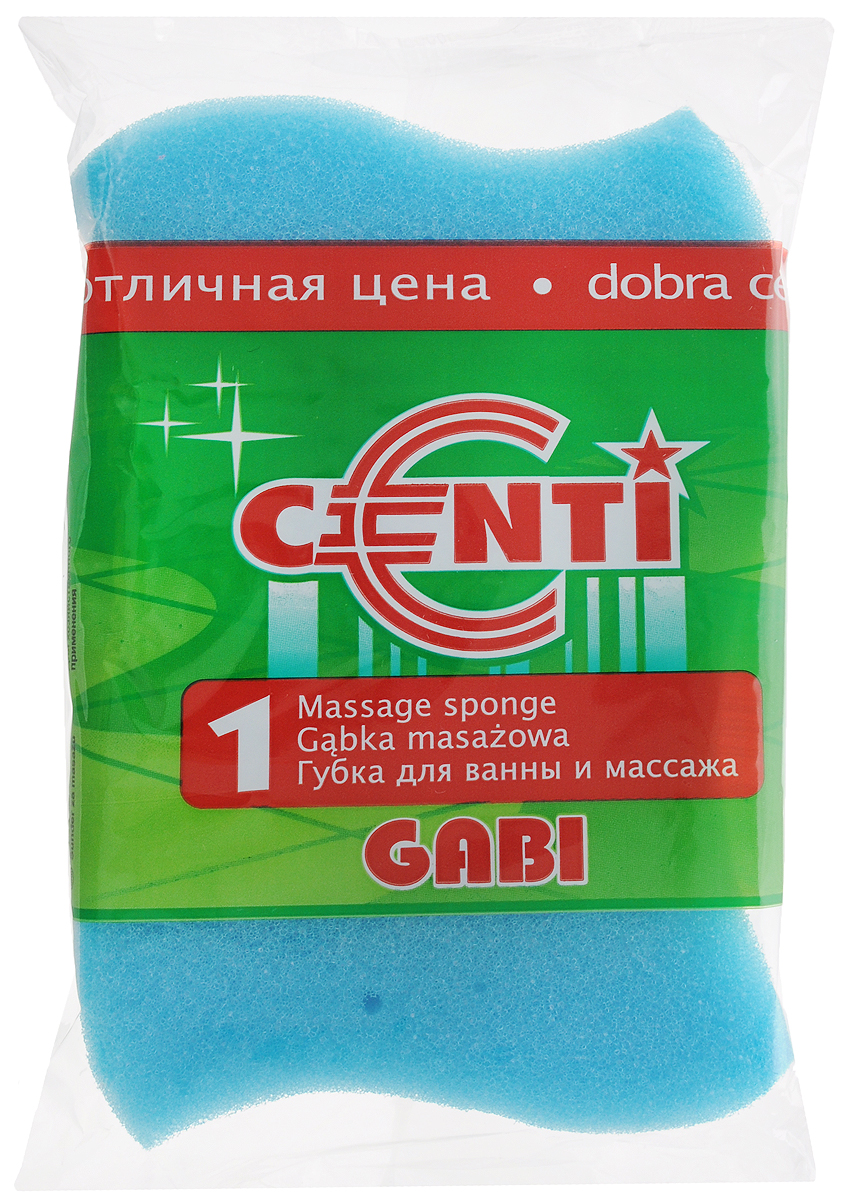 Губка для тела Centi Gabi, массажная, цвет: голубой, белый, 13,5 х 9,5 х 4,5 см1111_голубой Губка для тела Centi Gabi, массажная, цвет: голубой, белый, 13,5 х 9,5 х 4,5 см1111_голубойГубка для тела Centi Gabi изготовлена из мягкого экологически чистого полимера. Пористая структура губки создает воздушную пену даже при небольшом количестве геля для душа. Эффективно очищает и массирует кожу, улучшая кровообращение и повышая тонус.