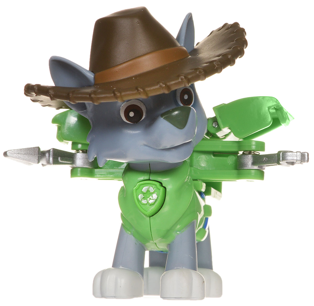Paw Patrol Фигурка Cowboy Rocky16655_20070723 Paw Patrol Фигурка Cowboy Rocky16655_20070723Щенячий патруль - популярный мультфильм, завоевавший миллионы детских сердец во всем мире. Он повествует о приключениях спасательной команды, которая состоит из собачек разных пород, дружных и веселых. Они всегда готовы прийти на помощь и защитить жителей Бухты Приключений от всевозможных напастей. Фигурка щенка-спасателя Paw Patrol Cowboy Rocky станет отличным подарком для любого поклонника мультфильма. У щенка на спине закреплен рюкзак-трансформер с уникальными функциями, знакомыми по мультфильму. При нажатии на кнопку, расположенную на груди, из рюкзака выдвигаются манипулятор и инструмент. Голова фигурки вращается. Игрушка изготовлена из качественных и безопасных материалов.