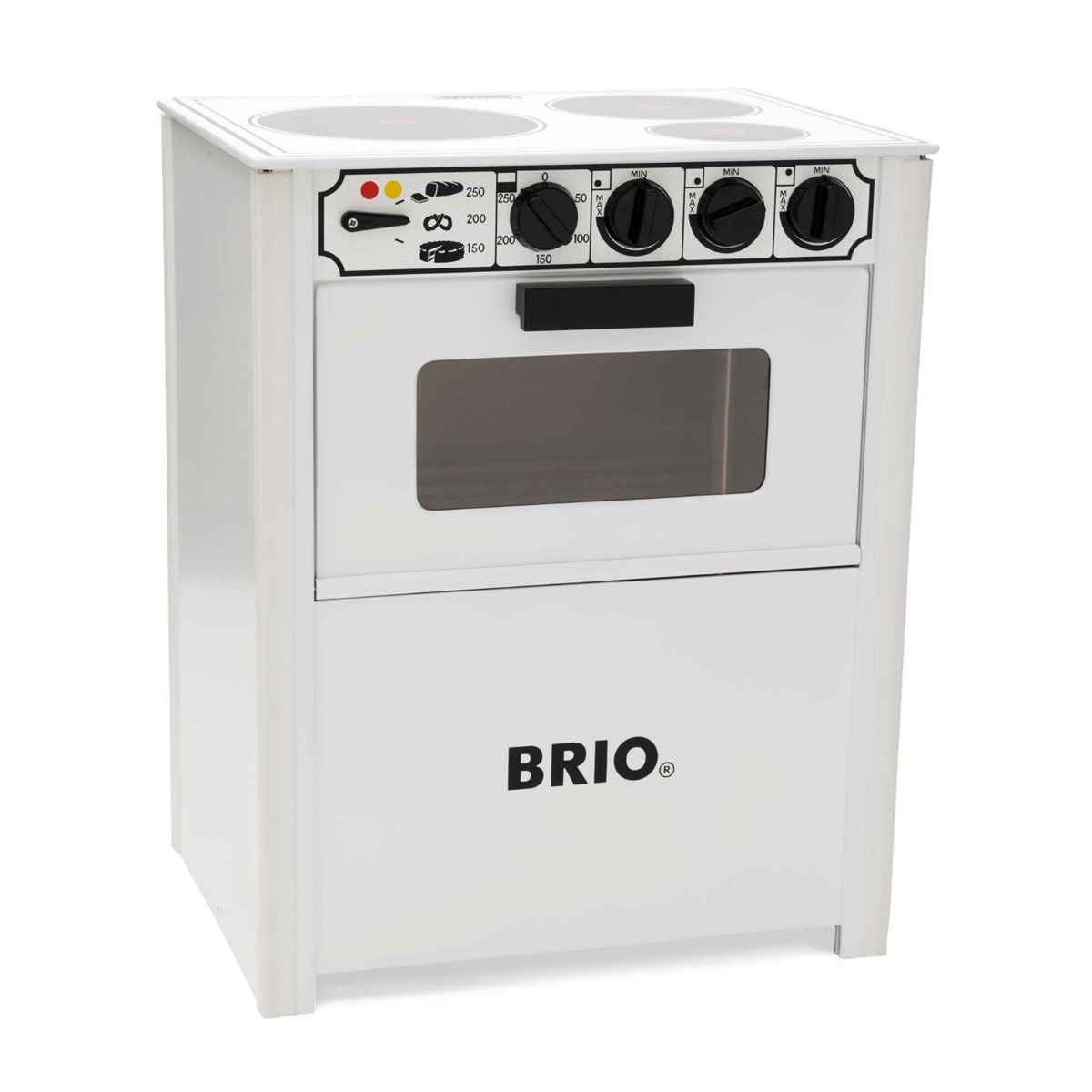 Brio Игрушечная кухонная плита31357 Brio Игрушечная кухонная плита31357Игрушечная кухонная плита Brio предназначена для юных поваров, которые с малых лет проявляют особый интерес к процессу готовки. Плита создана в качестве уменьшенной копии своего реального прототипа. Она оснащена открывающимся духовым шкафом, тремя электрическими конфорками и множеством дополнительных регуляторов. Игрушка обязательно впечатлит любого малыша и заставит придумывать различные способы приготовления блюд. В последующем ребенку будет легче обучиться использованию настоящей домашней плиты.