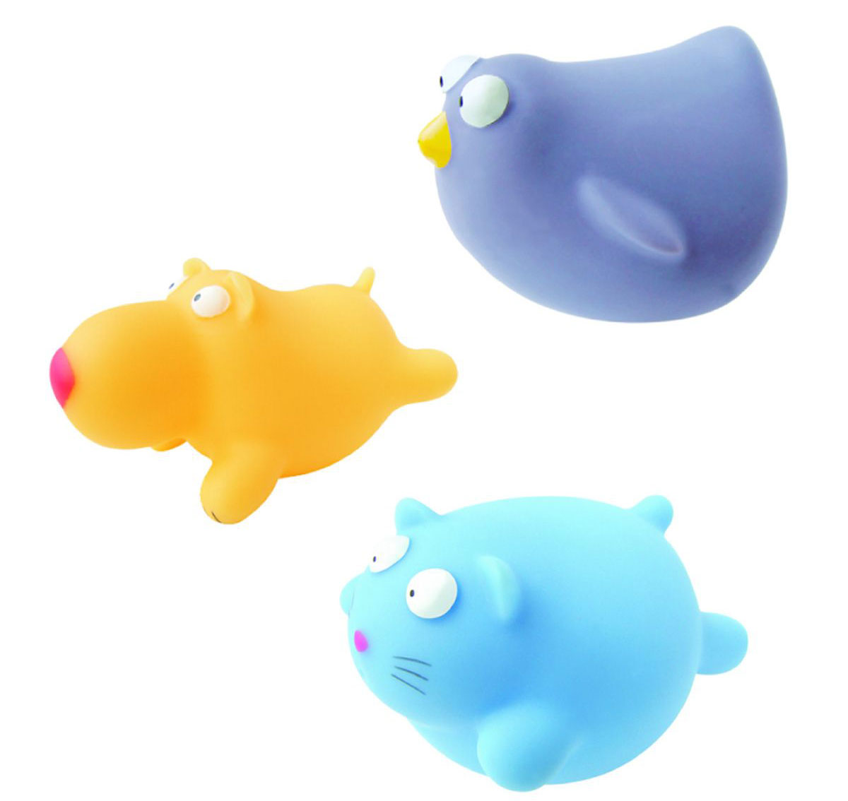Mara Baby Набор игрушек для ванной Домашние животные 3 шт24004 Mara Baby Набор игрушек для ванной Домашние животные 3 шт24004С набором игрушек для ванной Mara Baby Домашние животные принимать водные процедуры станет еще веселее и приятнее. В набор входят три игрушки - собачка, кошка и птица. Игрушки могут брызгать водой. Набор доставит ребенку большое удовольствие и поможет преодолеть страх перед купанием. Игрушки для ванной способствуют развитию воображения, цветового восприятия, тактильных ощущений и мелкой моторики рук.