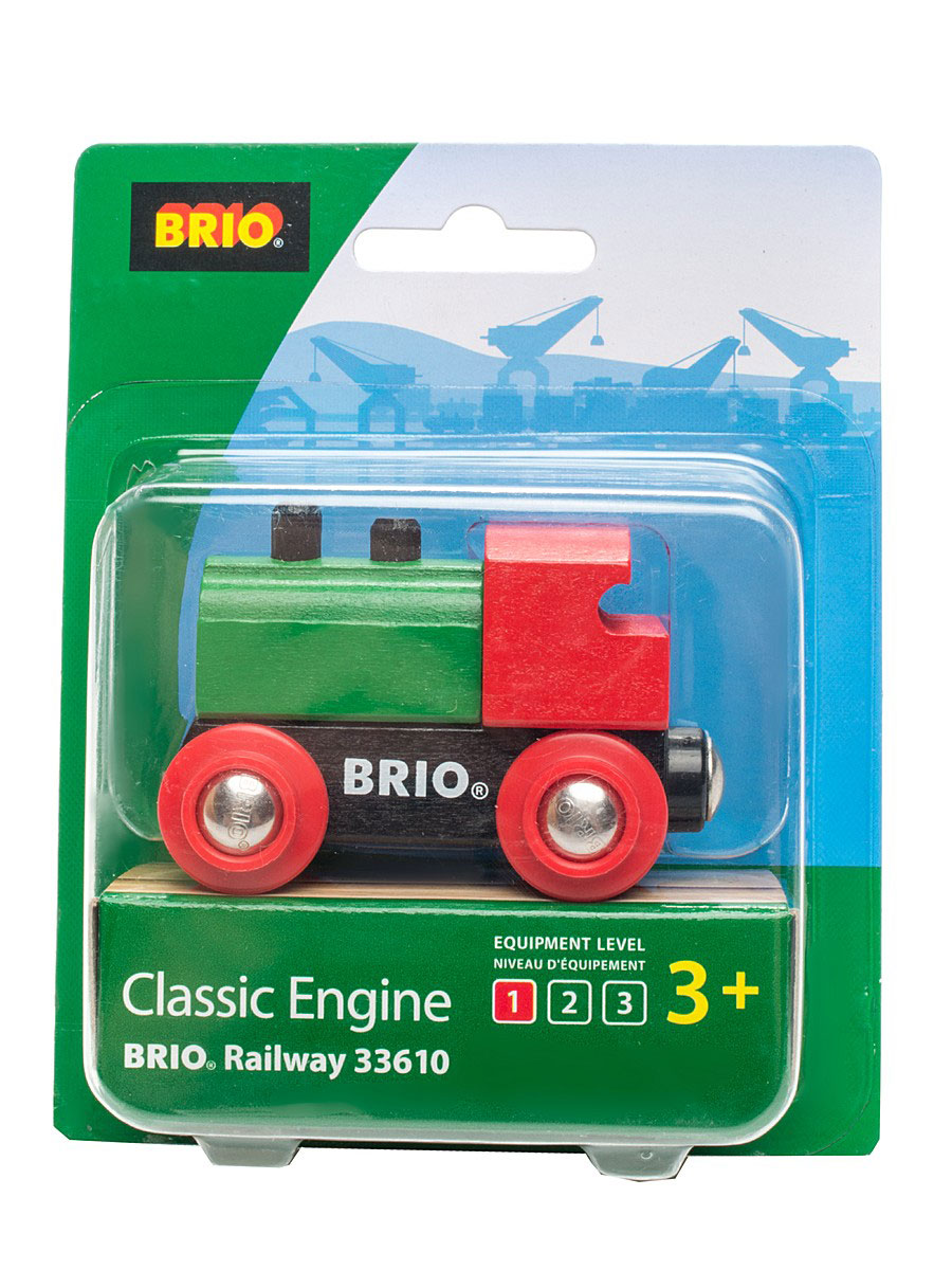 Brio Паровоз классический33610 Brio Паровоз классический33610Вашему ребенку обязательно пригодится в игре с железной дорогой игрушка Brio Паровоз классический. Этот маленький паровоз выполнен из дерева, окрашен нетоксичной краской. Имеет металлические втулки деревянных колес и магнитное соединение для вагонов. Идеален для начинающих маленьких строителей железной дороги. Железные дороги позволяют ребенку не только получать удовольствие от игры, но и развивать пространственное воображение, мелкую моторику и координацию движений. Уровень оснащения: 1.