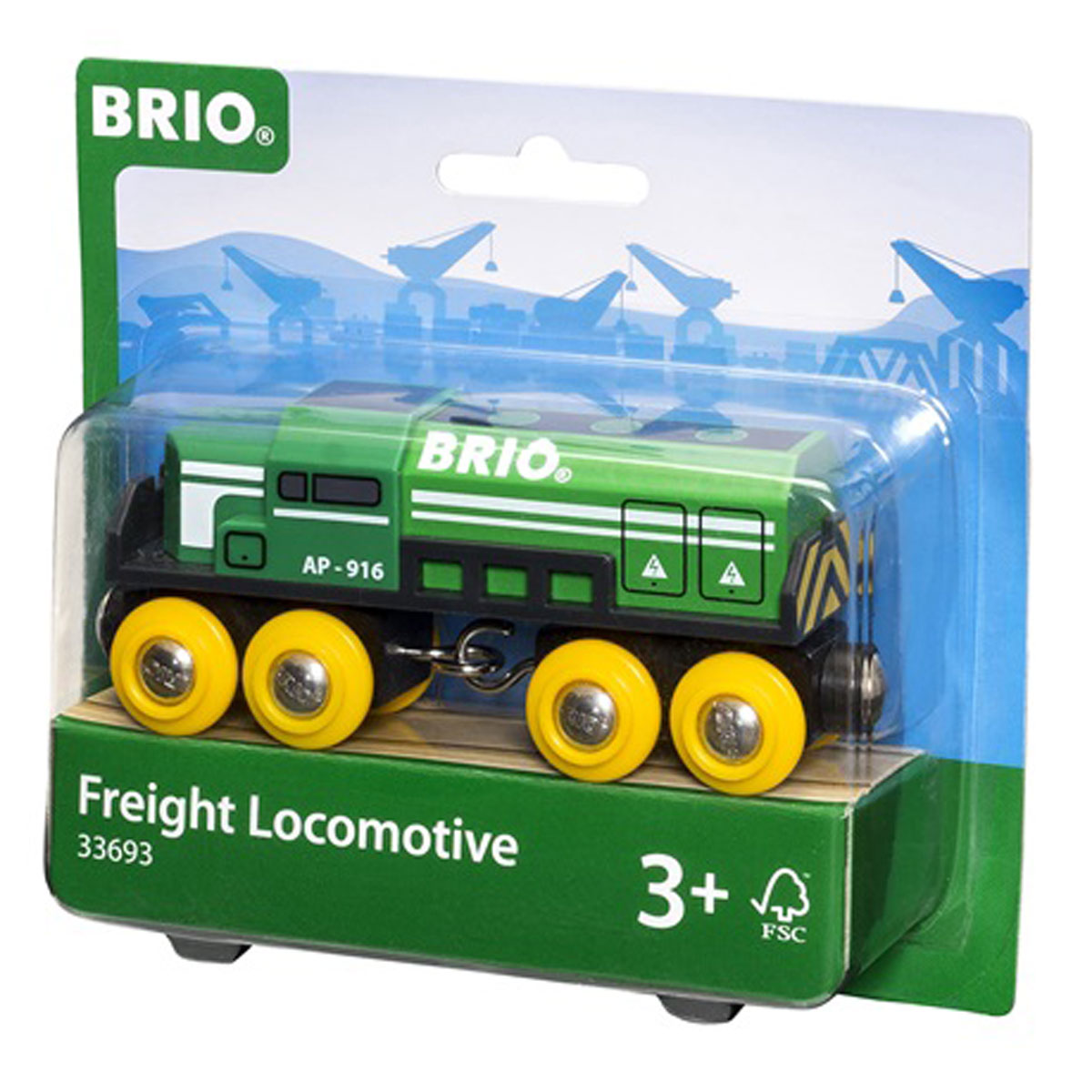 Brio Паровоз-локомотив грузовой33693 Brio Паровоз-локомотив грузовой33693Вашему ребенку обязательно пригодится в игре с железной дорогой игрушка Brio Паровоз-локомотив грузовой. Этот маленький паровоз выполнен из дерева, пластика и металла, окрашен нетоксичной краской. Имеет металлические втулки колес и магнитное соединение для вагонов с двух сторон. Колесные основания могут поворачиваться относительно корпуса локомотива, обеспечивая плавность прохождения поворотов. Железные дороги позволяют ребенку не только получать удовольствие от игры, но и развивать пространственное воображение, мелкую моторику и координацию движений.