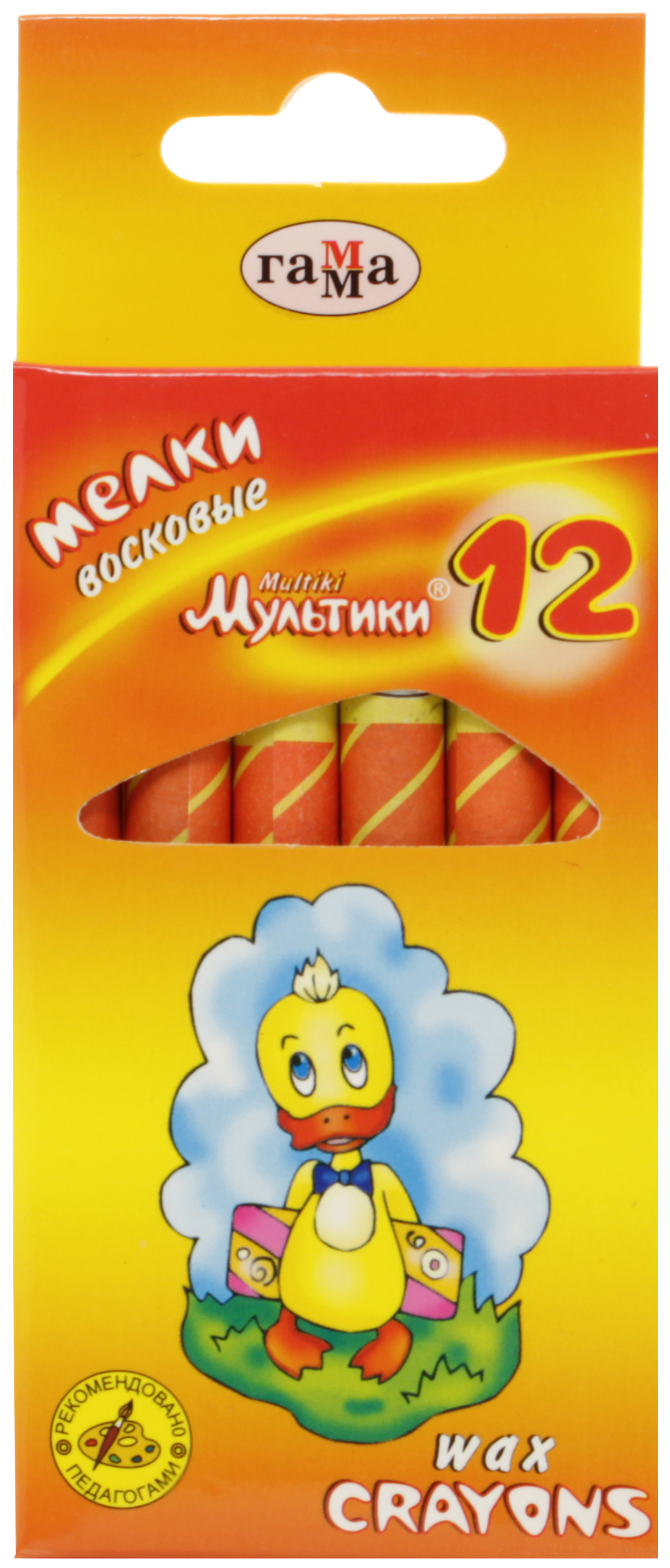 Гамма Мелки восковые Мультики 12 цветов261004 Гамма Мелки восковые Мультики 12 цветов261004Восковые мелки предназначены для рисования на любой бумаге. Изготовлены из натуральных компонентов, на основе пчелиного воска. Легко ложаться на поверхность, хорошо смешиваются между собой. Не крошатся, не ломаются. Для детей от 2-х лет.