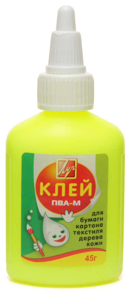 Луч Клей для бумаги и картона ПВА-М 45 г20С 1351-08 Луч Клей для бумаги и картона ПВА-М 45 г20С 1351-08Клей Луч ПВА-М ориентирован на повседневные нужды широкого круга покупателей (учащихся, офисных работников). Предназначен для склеивания простых поверхностей (бумага, картон, кожа, ткань). Преимущества: - презентабельный внешний вид; - оптимальное соотношение цены и качества; - не оставляет белых следов при высыхании (что очень важно); - обладает эластичностью, то есть при высыхании не трескается; - флаконы не деформируются и не лопаются при транспортировке в холодную погоду.