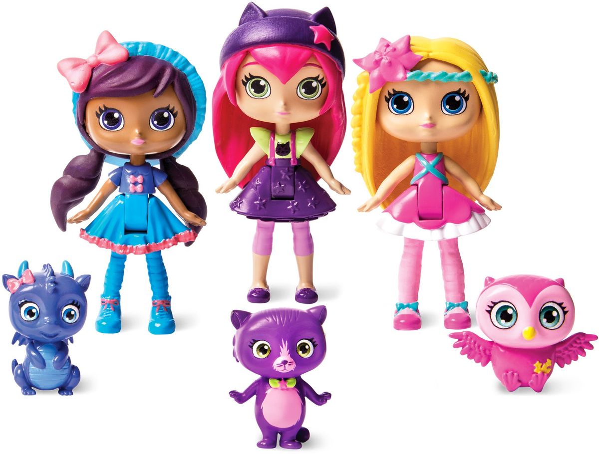 Little Charmers Набор фигурок главных героинь с питомцами71708 Little Charmers Набор фигурок главных героинь с питомцами71708Набор фигурок главных героинь мультфильма Маленькие волшебницы. Этот мультфильм за короткое время стал невероятно популярен среди миллионов девочек во всем мире. В основе сюжета - три подружки-волшебницы, которые только учатся творить чудеса. Конечно, у них далеко не все получается с первого раза, и в результате они попадают в различные переделки. Жизнь девочек полна приключений. В набор входят фигурки главных героинь мультфильма - Левендер, Поузи и Хэйзл, а также их любимые питомцы - дракончик, кошечка и совенок. У фигурок девочек подвижно туловище, их можно сажать. Они выглядят очень ярко и в точности копируют героинь. Все фигурки выполнены из качественного пластика.