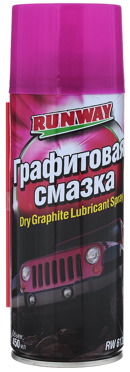 Графитовая смазка Runway, 450 млRW6132 Графитовая смазка Runway, 450 млRW6132Сухая графитовая смазка Runway предназначена для смазки металлических, пластиковых, резиновых и других поверхностей. Отлично уменьшает трение и нагрев поверхностей. Защищает поверхность от пыли, грязи, нефтепродуктов. Предотвращает появление коррозии. Рабочая температура - 450°С. Товар сертифицирован.