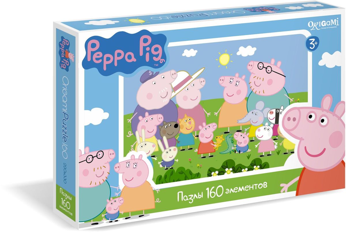 Оригами Пазл Peppa Pig 0154301543 Оригами Пазл Peppa Pig 0154301543Пазл Peppa Pig на 24 деталей. Пазл за пазлом ребёнок будет узнавать о весёлых приключениях Свинки Пеппы. Составление пазла станет развивающим досугом для малыша, т.к. тренирует пространственное мышление, моторику рук, а так же подарит хорошее настроение.