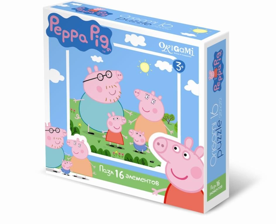 Оригами Пазл для малышей Peppa Pig 0157601576 Оригами Пазл для малышей Peppa Pig 0157601576Пазл Peppa Pig на 16 деталей. Пазл за пазлом ребёнок будет узнавать о весёлых приключениях Свинки Пеппы. Составление пазла станет развивающим досугом для малыша, т.к. тренирует пространственное мышление, моторику рук, а так же подарит хорошее настроение.