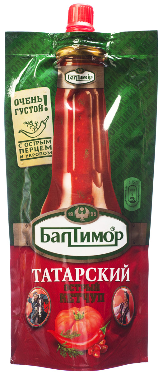 Балтимор Кетчуп Татарский, 260 г67058025 Балтимор Кетчуп Татарский, 260 г67058025Острый кетчуп Балтимор Татарский с букетом восточных специй и трав: кориандром, укропом и перцем. Очень густой! Без консервантов, без ароматизаторов и красителей, без ГМО. Уважаемые клиенты! Обращаем ваше внимание, что полный перечень состава продукта представлен на дополнительном изображении.