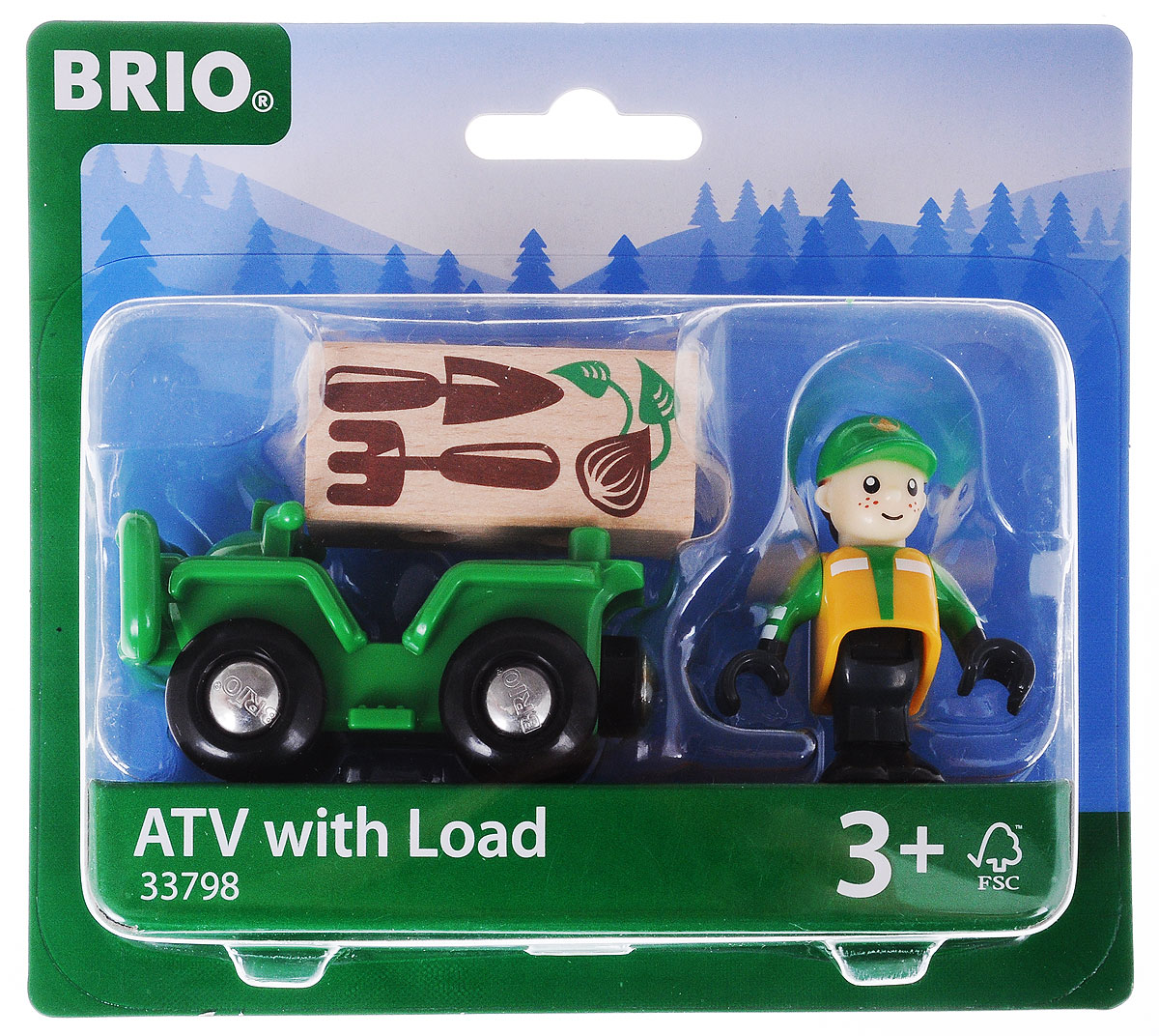 Brio Вездеход с грузом33798 Brio Вездеход с грузом33798Набор Вездеход с грузом предназначен для дополнения игр с железной дорогой Brio. Машинка-вездеход сможет добраться на самую удалённую лесопилку деревянной железной дороги Brio. В машинку можно посадить фигурку водителя. У фигурки сгибаются ручки и ножки, поворачивается голова. В ручки фигурки водителя можно вкладывать различные аксессуары. Груз можно загружать на любые грузовые машинки и в вагоны Brio с помощью кранов с магнитными зацепами. Железные дороги позволяют ребенку не только получать удовольствие от игры, но и развивать пространственное воображение, мелкую моторику и координацию движений. Набор совместим со всеми железными дорогами и паровозиками Brio. Ваш малыш часами будет играть с набором, придумывая разные истории.