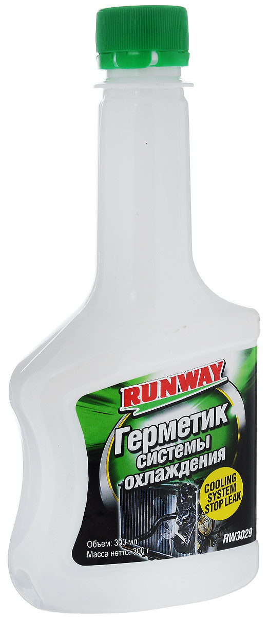 Герметик системы охлаждения Runway, 300 млRW3029 Герметик системы охлаждения Runway, 300 млRW3029Герметик Runway быстро ликвидирует утечку охлаждающей жидкости и предотвращает появление новых течей в системе охлаждения. Остается постоянно жидким и не засоряет радиатор. Совместим со всеми типами охлаждающих жидкостей. Товар сертифицирован.
