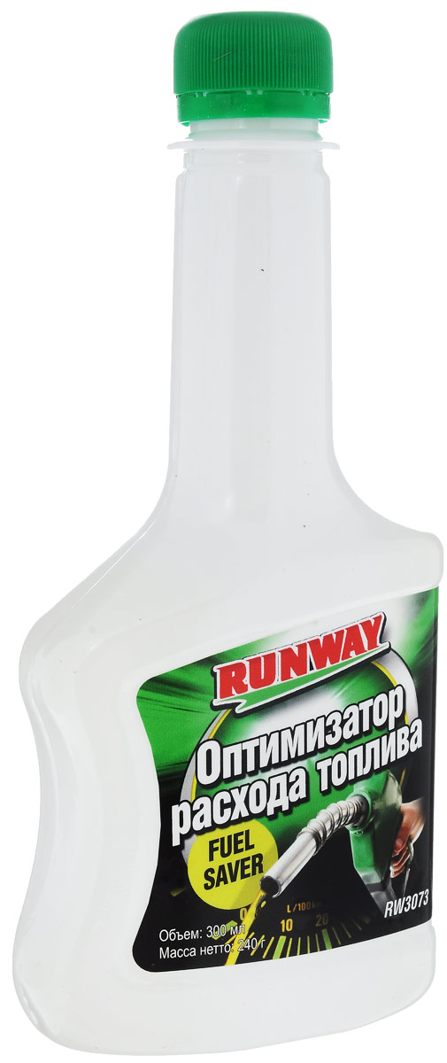 Оптимизатор расхода топлива Runway, 300 млRW3073 Оптимизатор расхода топлива Runway, 300 млRW3073Основной причиной повышенного расхода топлива, снижения мощности, неравномерной работы двигателя является загрязнение топливных инжекторов (форсунок) системы питания двигателя. Оптимизатор расхода топлива Runway очищает топливные инжекторы, камеру сгорания и систему питания в целом. Высокоэффективный состав восстанавливает оптимальные пропорции топливной смеси, тем самым позволяет снизить расхода бензина до 10% .Особенно эффективно для автомобилей с пробегом. Товар сертифицирован.