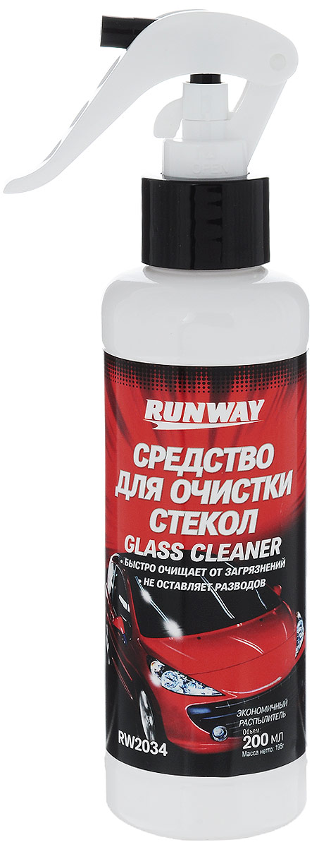 Средство для очистки стекол Runway, 200 млRW2034 Средство для очистки стекол Runway, 200 млRW2034Средство Runway быстро очищает стекла, зеркала, фары и задние фонари автомобиля от различного рода дорожных загрязнений. Придает блеск и не оставляет полос и разводов после применения Не наносит вреда лакокрасочному покрытию автомобиля. Может использоваться для чистки изделий из пластика, дерева, фарфора, ламинированных и хромированных поверхностей. Товар сертифицирован.