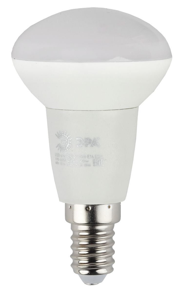 Лампа светодиодная ЭРА, цоколь E14, 170-265V, 6W, R50, 2700К5055945536614 Лампа светодиодная ЭРА, цоколь E14, 170-265V, 6W, R50, 2700К5055945536614Светодиодная лампа ЭРА является самым перспективным источником света. Основным преимуществом данного источника света является длительный срок службы и очень низкое энергопотребление, так, например, по сравнению с обычной лампой накаливания светодиодная лампа служит в среднем в 50 раз дольше и потребляет в 10-15 раз меньше электроэнергии. При этом светодиодная лампа практически не подвержена механическому воздействию из-за прочной конструкции и позволяет получить любой цвет светового потока, что, несомненно, расширяет возможности применения и позволяет создавать новые решения в области освещения. Особенности серии Eco: Предназначена для обычного потребителя Цена ниже, чем цена компактной люминесцентной лампы Световая отдача источников света - 70-80 лм/Вт Срок службы составляет 25000 часов Гарантия - 1 год. Работа в цепи с выключателем с подсветкой не рекомендована.