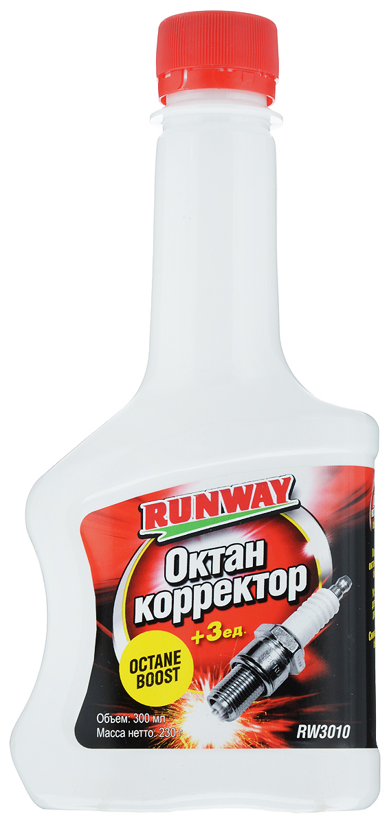 Октан-корректорRunway, в бензобак, 300 млRW3010 Октан-корректорRunway, в бензобак, 300 млRW3010Октан-корректорRunway повышает октановое число бензина. Устраняет шумы и детонационные стуки двигателя вызванные использованием низкооктанового или некачественного бензина. Улучшает экономичность двигателя. Уменьшает образование отложений и препятствует коррозии топливной системы. Товар сертифицирован.