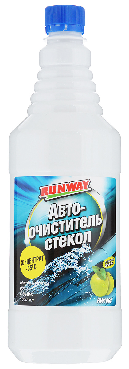 Автоочиститель стекол Runway, концентрат, с запахом яблока, 1 лRW1068 Автоочиститель стекол Runway, концентрат, с запахом яблока, 1 лRW1068Автоочиститель Runway предназначен для очистки стекол и светотехники автомобилей при помощи омывателя. Имеет приятный запах, растворяет снег и лед. Температура: до -55°С.