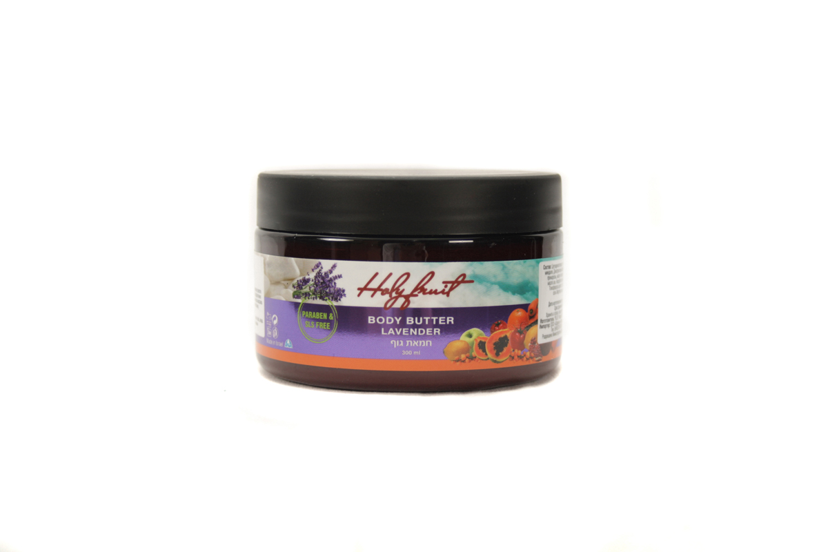 Holy Fruit Масло для тела (Лаванда) Body butter lavender, 300 мл7290008564526 Holy Fruit Масло для тела (Лаванда) Body butter lavender, 300 мл7290008564526Базовый состав этого средства для ухода за телом, содержащий масла ши, примулы вечерней, жожоба, обогащен неоспоримыми достоинствами лаванды. Само название этого растения говорит об его уникальной способности очищать, оживлять и тело, и душу. Эфирное масло лаванды раскрывает поры и препятствует их закупорке. Устраняет шелушение, покраснения и другие неприятные проявления на коже. Сдерживает возрастные проявления. Прекрасно увлажняет и расслабляет. Его аромат вернет покой и ощущение гармонии.