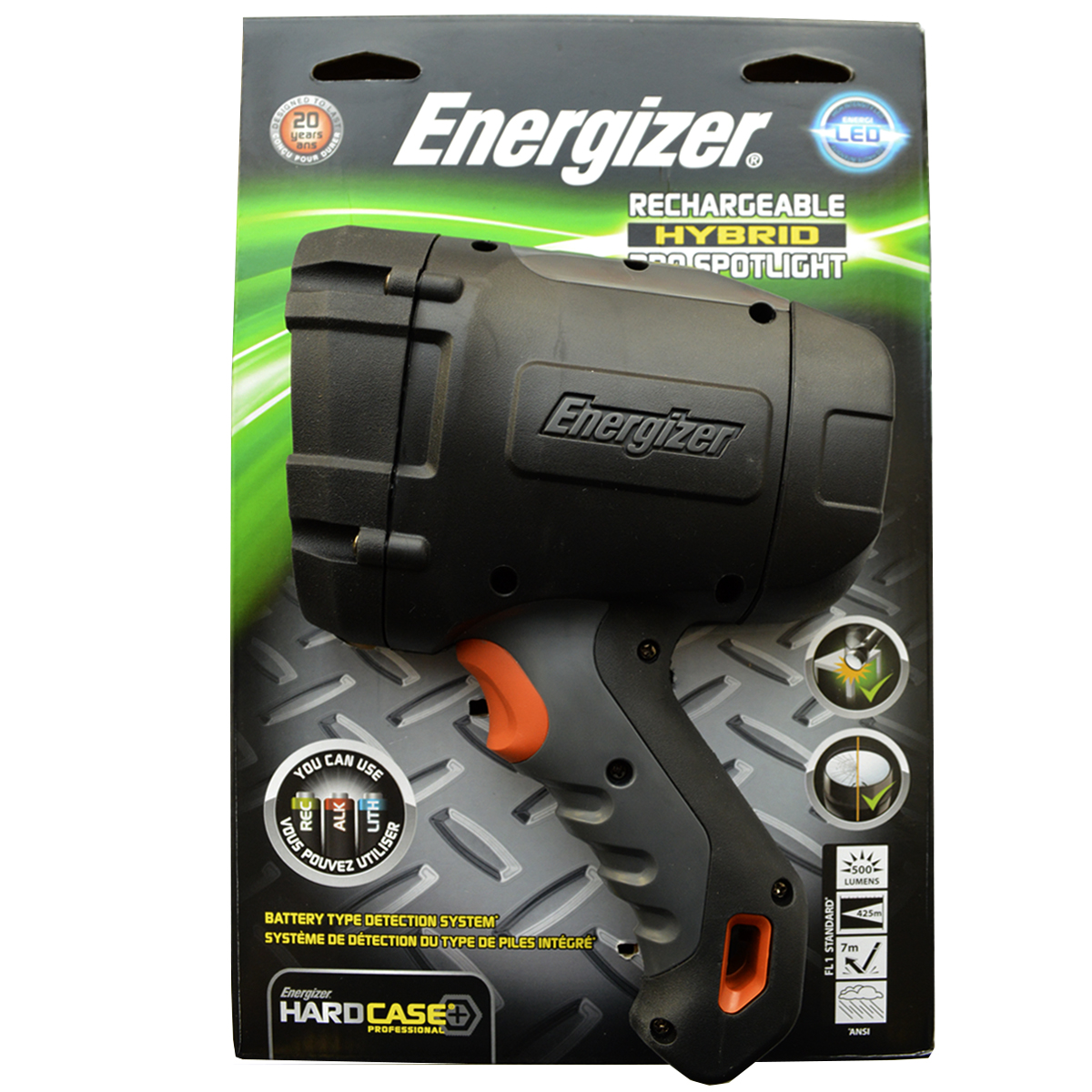 Фонарь ручной Energizer HardCasePro Rech. 639619639619 Фонарь ручной Energizer HardCasePro Rech. 639619639619Очень удобно – работает от аккумуляторных, щелочных и литиевых батареек Инновационная уникальная система распознавания батареек Светодиод Cree Автомобильное зарядное устройство в комплекте Чрезвычайно длительный срок службы – рассчитан на 15 лет Работает от 4 аккумуляторных батареек типоразмера AA (в комплекте)