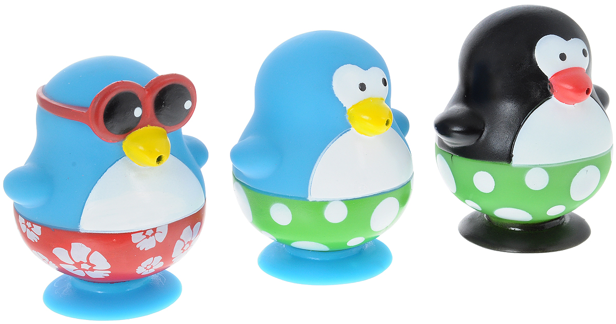 Toy Target Набор игрушек для ванной Пингвины 3 шт23202_пингвины Toy Target Набор игрушек для ванной Пингвины 3 шт23202_пингвиныНабор игрушек для ванной Toy Target Пингвины непременно понравится вашему ребенку и превратит купание в веселую игру! Набор включает в себя три игрушки пингвинов. Яркие игрушки выполнены из безопасного материала и приятны на ощупь. Игрушки оснащены присосками, с помощью которых их можно крепить на ванну или любую другую поверхность. Пингвины могут брызгать водой. Игрушки для ванной способствуют развитию мелкой моторики, воображения и концентрации внимания.