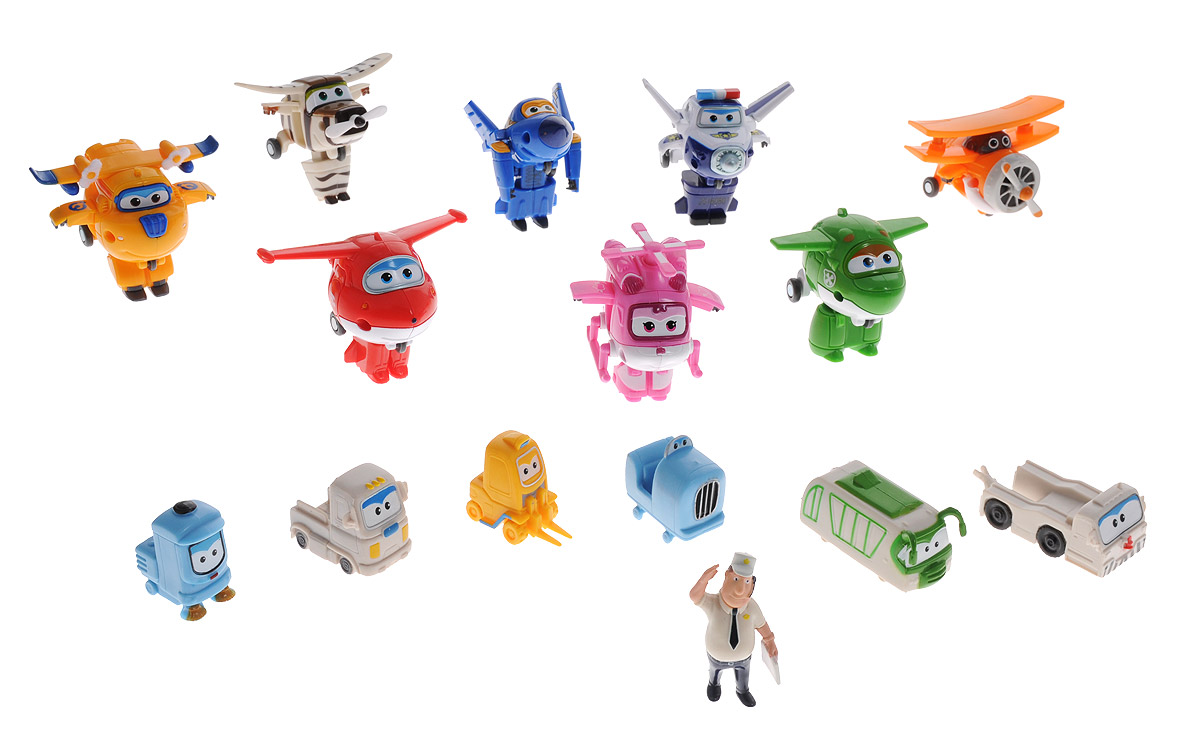 Super Wings Игровой набор Команда аэропортаYW710640 Super Wings Игровой набор Команда аэропортаYW710640Игровой набор Super Wings Команда аэропорта позволит создать целую игровую площадку с большим количеством участников. В наборе представлены почти все герои мультфильма Супер крылья, а также второстепенные персонажи и даже работник аэропорта. Фигурки будут выполнять задания, которые вы им поручите, а трансформеры в любой момент преобразятся, чтобы помочь в сложной ситуации. Игрушки яркие, детально проработанные. У самолетиков индивидуальный стиль и характер. Можно для каждого из них придумать особенную миссию, подчеркивающую уникальные способности игрушки. Благодаря увлекательным играм с трансформерами и фигурками дети значительно улучшат мелкую моторику рук и фантазию. А яркие насыщенные цвета самолетиков благоприятно повлияют на цветовосприятии ребенка. Игрушки изготовлены из прочного и безопасного для здоровья пластика и не имеют острых углов.
