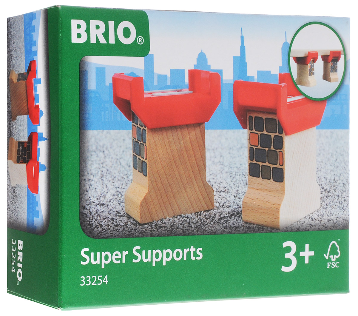 Brio Опоры для мостов33254 Brio Опоры для мостов33254Дополнительные элементы для развития железной дороги Опоры для мостов предназначены для машинок и паровозиков Brio. Набор включает в себя два элемента для построения собственного железнодорожного полотна с мостом. Опоры для моста обеспечат устойчивость конструкции. Железные дороги позволяют ребенку не только получать удовольствие от игры, но и развивать пространственное воображение, мелкую моторику и координацию движений. Набор совместим со всеми железными дорогами и паровозиками Brio. Ваш малыш часами будет играть с набором, придумывая разные истории. Машинки и паровозики в комплект не входят.