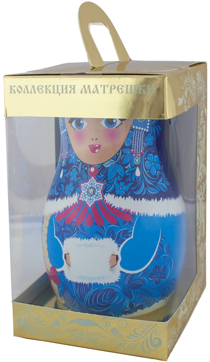 Дольче Вита Новогодняя матрешка голубая черный листовой чай, 50 г4603224147023 Дольче Вита Новогодняя матрешка голубая черный листовой чай, 50 г4603224147023Дольче Вита Новогодняя матрешка - цейлонский черный крупнолистовой чай с листьями малины, ягодами можжевельника и красной смородины. Чай помещен в красочную подарочную упаковку-матрешку.