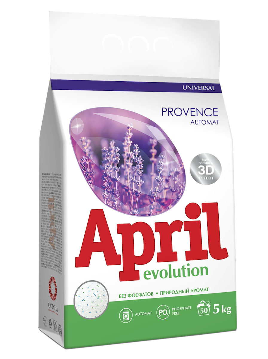 Стиральный порошок April Evolution Provenсe, универсальный, автомат, 5 кг4814628003536 Стиральный порошок April Evolution Provenсe, универсальный, автомат, 5 кг4814628003536