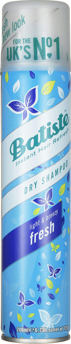 Batiste Сухой шампунь для волос Fresh, с освежающим ароматом, 200 мл503301 Batiste Сухой шампунь для волос Fresh, с освежающим ароматом, 200 мл503301Сухой шампунь Batiste Fresh с освежающим ароматом быстро очищает и освежает волосы. Сухой шампунь устраняет жирность корней, придавая скучным и безжизненным волосам необходимый блеск, без использования воды. Быстро освежает и повышает силу волос, придает телу волоса и текстуру и оставляет ощущение чистоты и свежести. Сухой шампунь идеален для использования, когда: - у вас нет времени мыть голову обычным шампунем, - у вас много других дел, - ваша жизнь - сплошной круговорот событий. Сухой шампунь быстро и эффективно абсорбирует грязь и жир, тем самым очищая волосы. Способ применения: Шаг 1. Распылите сухой шампунь на волосы на расстоянии 30 см. Шаг 2. Помассируйте голову несколько минут. Во время массажных движений пальцами сухой шампунь проникает в стержень волоса, абсорбирует грязь и жир, тем самым восстанавливая его. Шаг 3. Причешитесь и ваши волосы снова мягкие и чистые. Товар сертифицирован. Сухой шампунь...