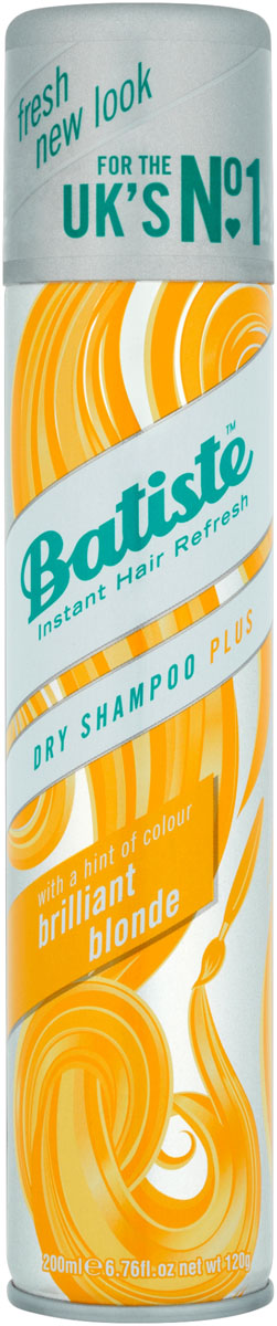 Batiste Light Brilliant Blonde Сухой шампунь, 200 мл503292 Batiste Light Brilliant Blonde Сухой шампунь, 200 мл503292Batiste LIGHT – сухой шампунь, который был разработан для обладательниц светлых или окрашенных в оттенки блонд волос. Его также, как и Batiste Original удобно использовать в дни между основным мытьем головы, помимо этого шампунь содержит небольшое количество желтого пигмента, который способен подстроиться под оттенок волос и замаскировать неокрашенные корни.