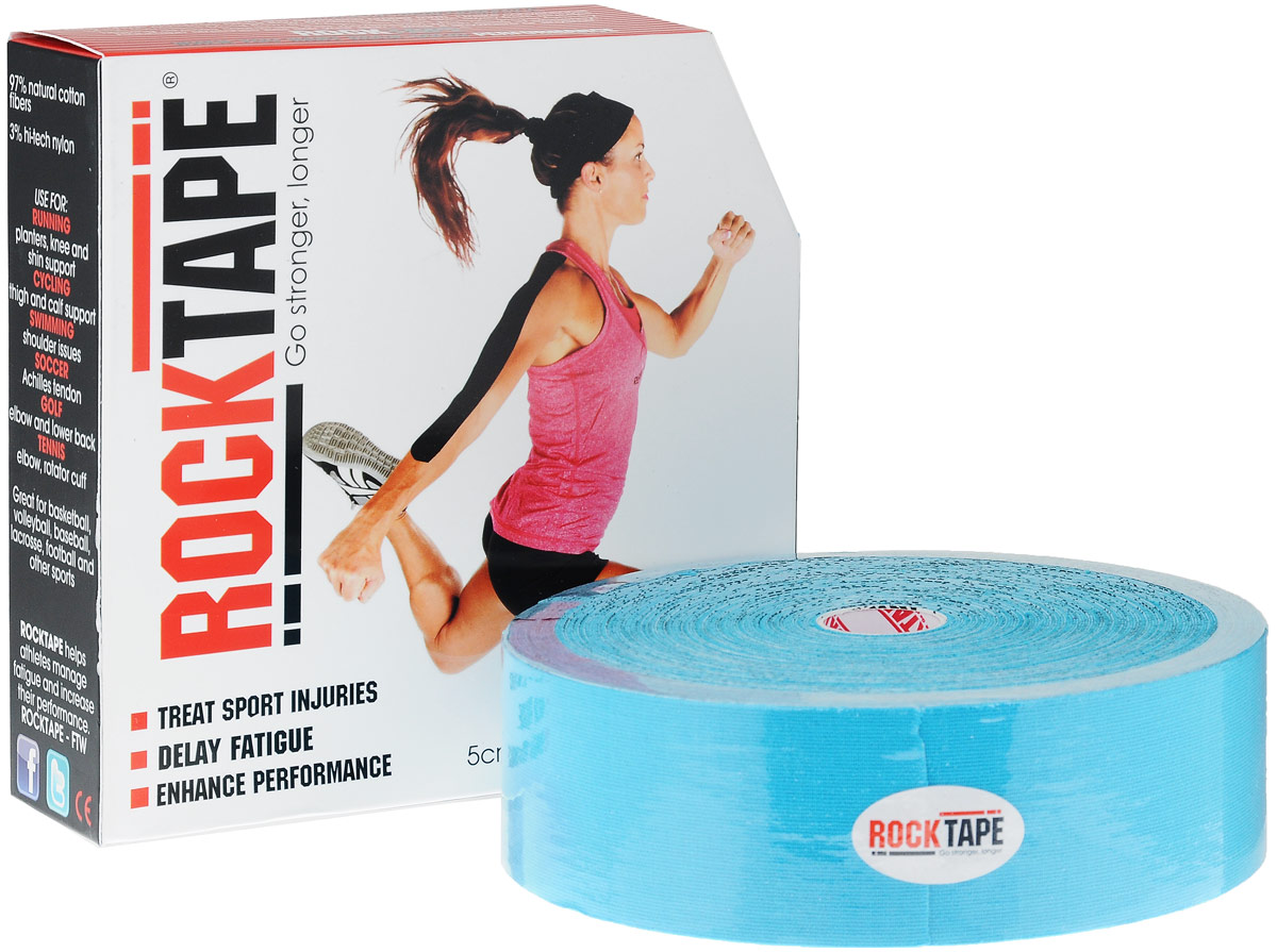 Кинезиотейп RocktapeBulk, цвет: голубой, 5 см x 32 мRCT100-BL-LG Кинезиотейп RocktapeBulk, цвет: голубой, 5 см x 32 мRCT100-BL-LGКинезиотейп Rocktape Bulk, выполненный из хлопка и нейлона, предназначен для снятия отеков и рассасывания гематом. Уменьшает мышечную усталость и способствует притоку крови для более быстрого восстановления. Изделие имеет плотную волнообразную структуру ткани. Не содержит латекса и цинка, водостойкий.